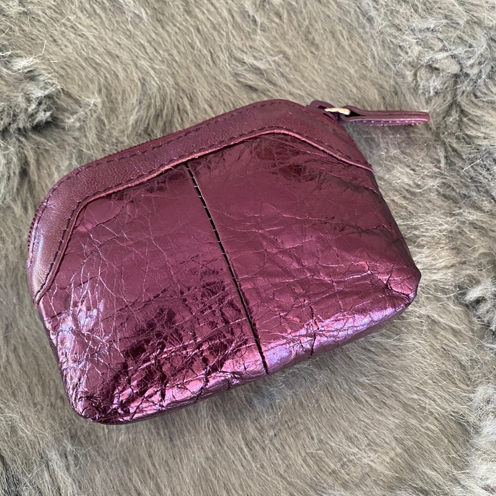 Brighton Distressed Purple Leather Coin Purse - Picture 4 of 5